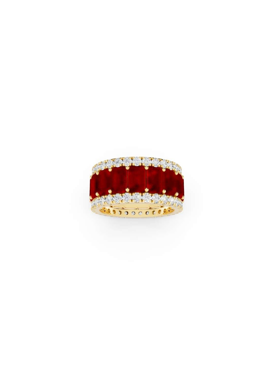 Ruby & Diamond Cut Eternity Band Image 2