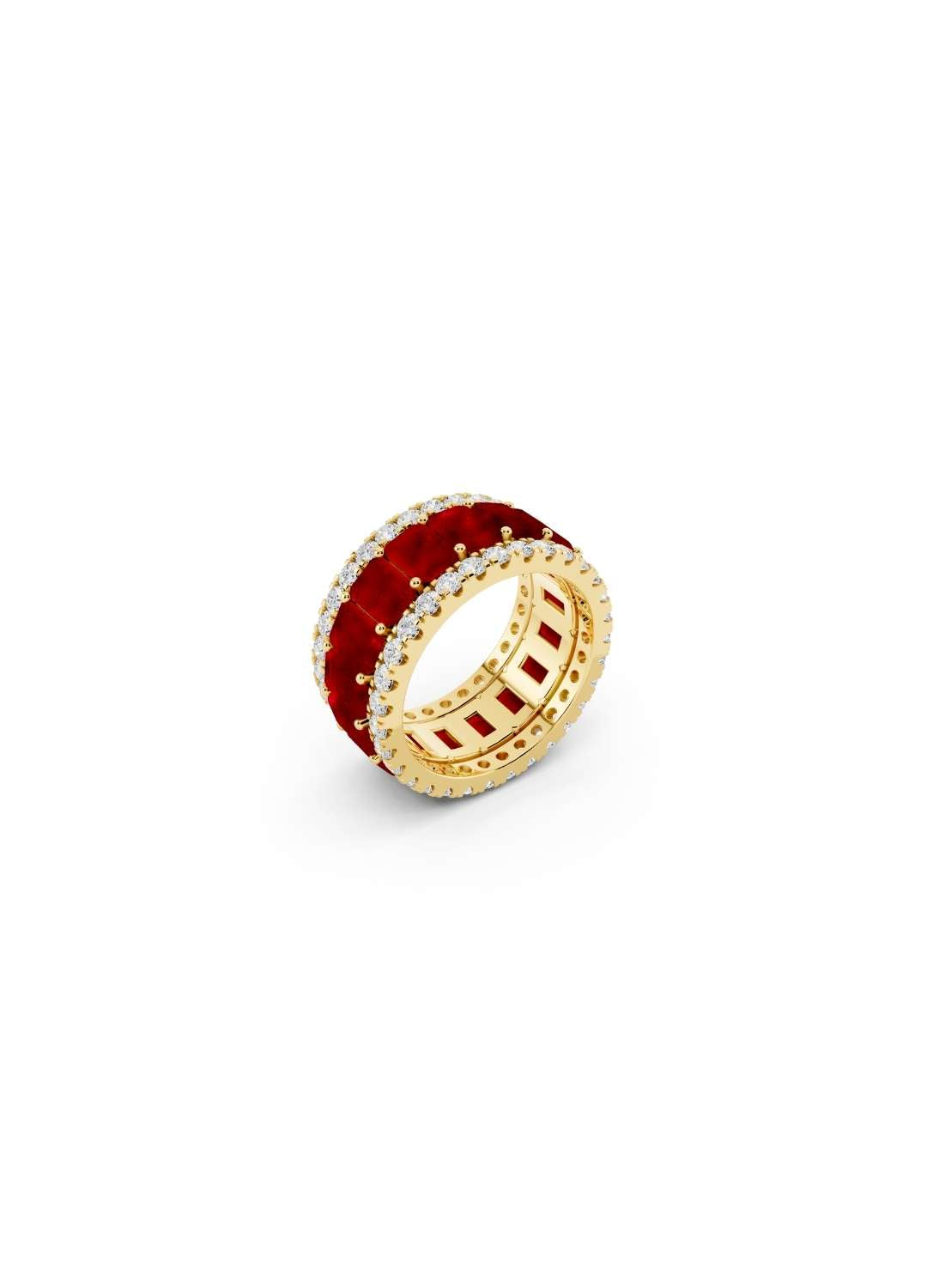 Ruby & Diamond Cut Eternity Band Image 3