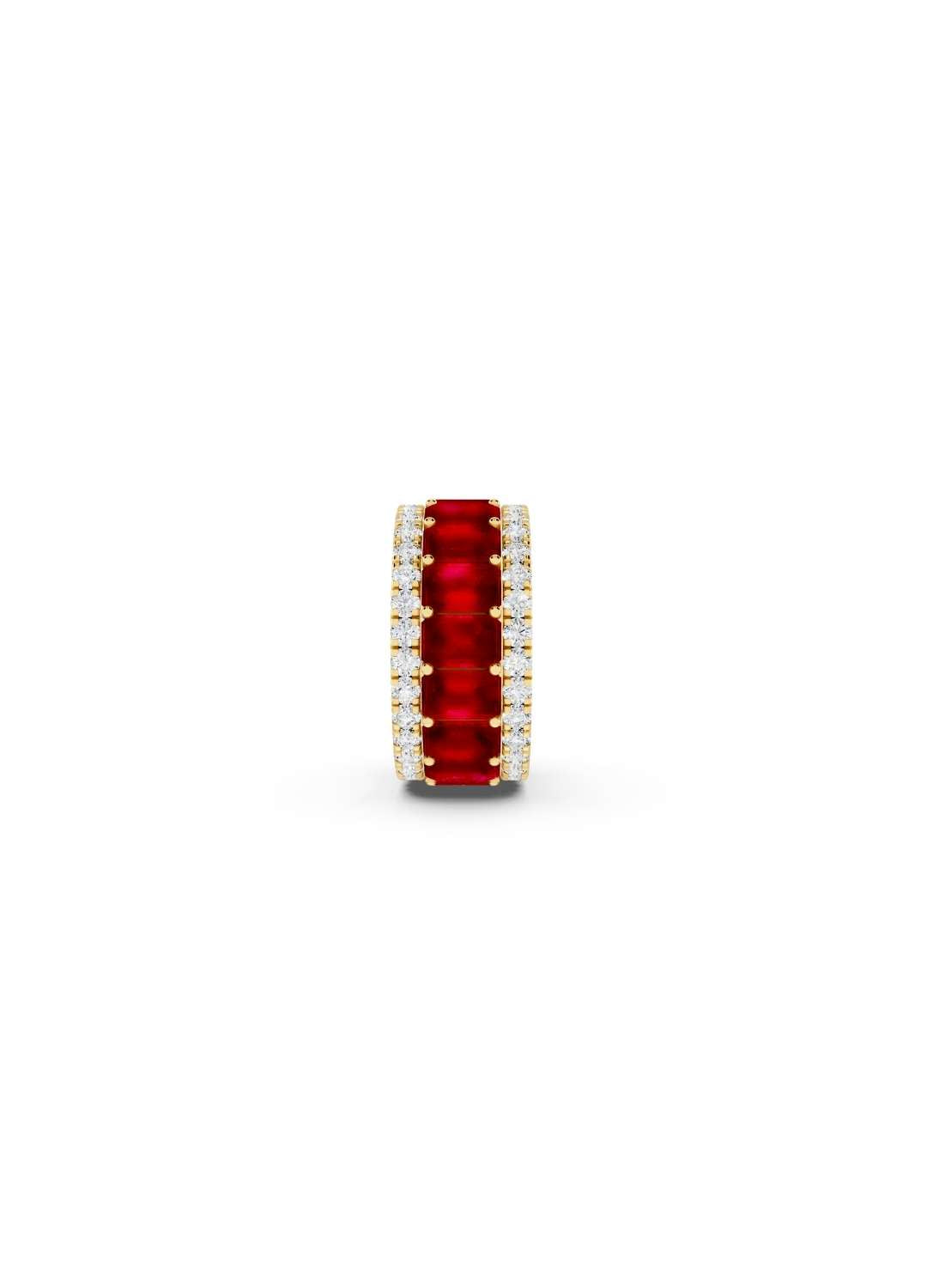 Ruby & Diamond Cut Eternity Band Image 4