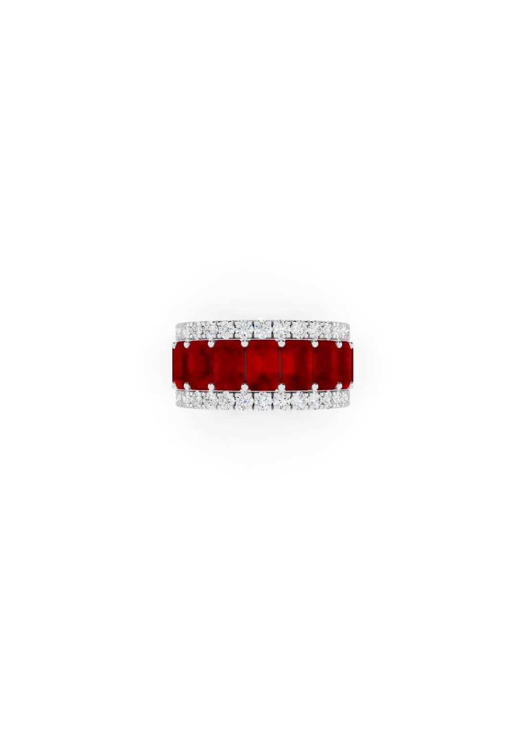 Ruby & Diamond Cut Eternity Band Image 11