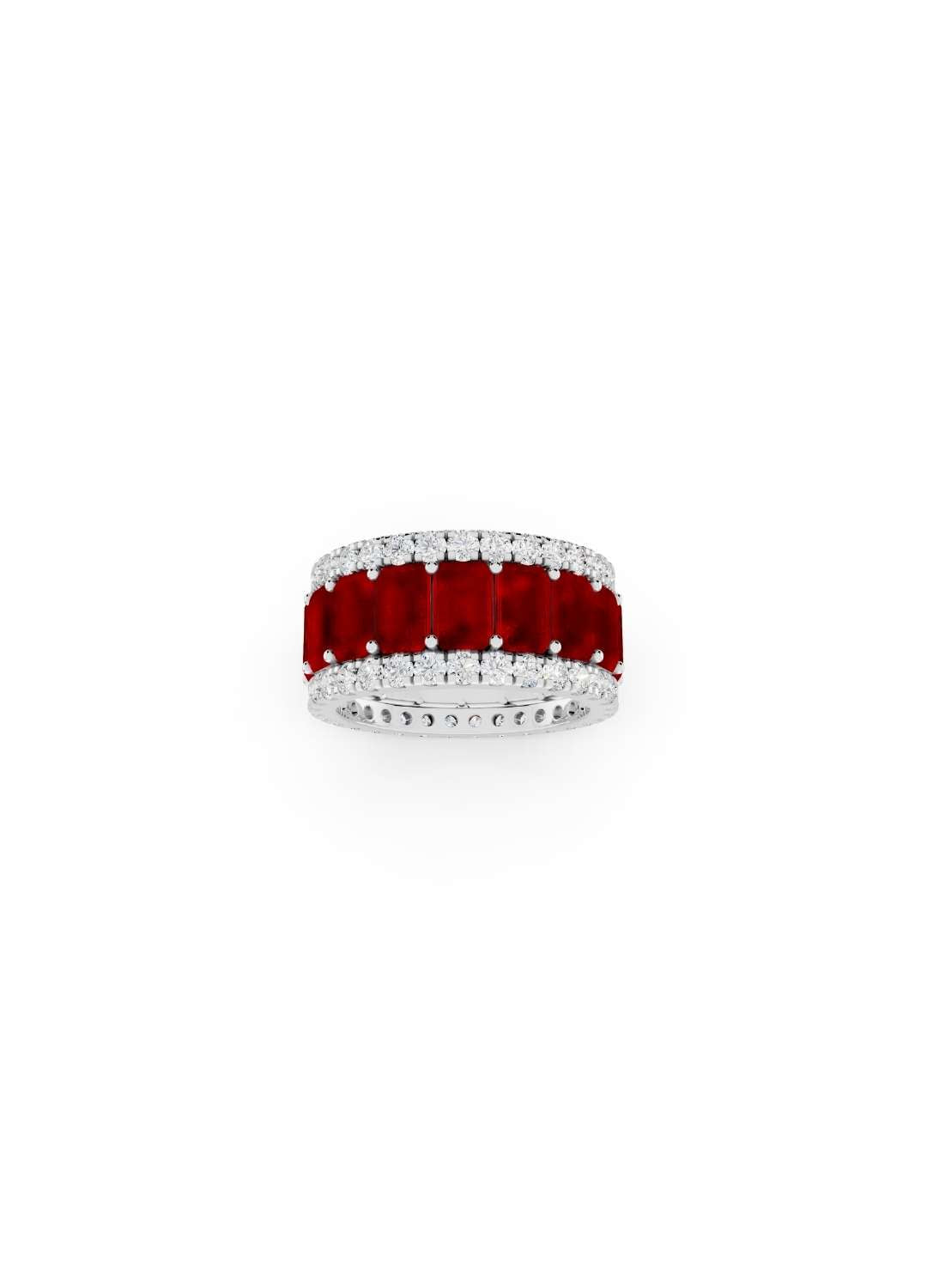 Ruby & Diamond Cut Eternity Band Image 12