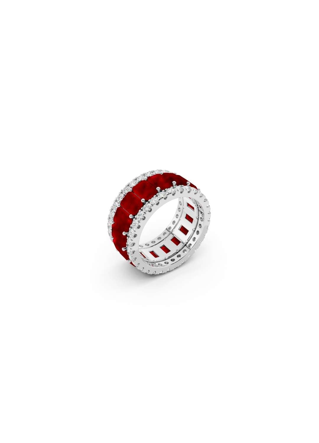 Ruby & Diamond Cut Eternity Band Image 13