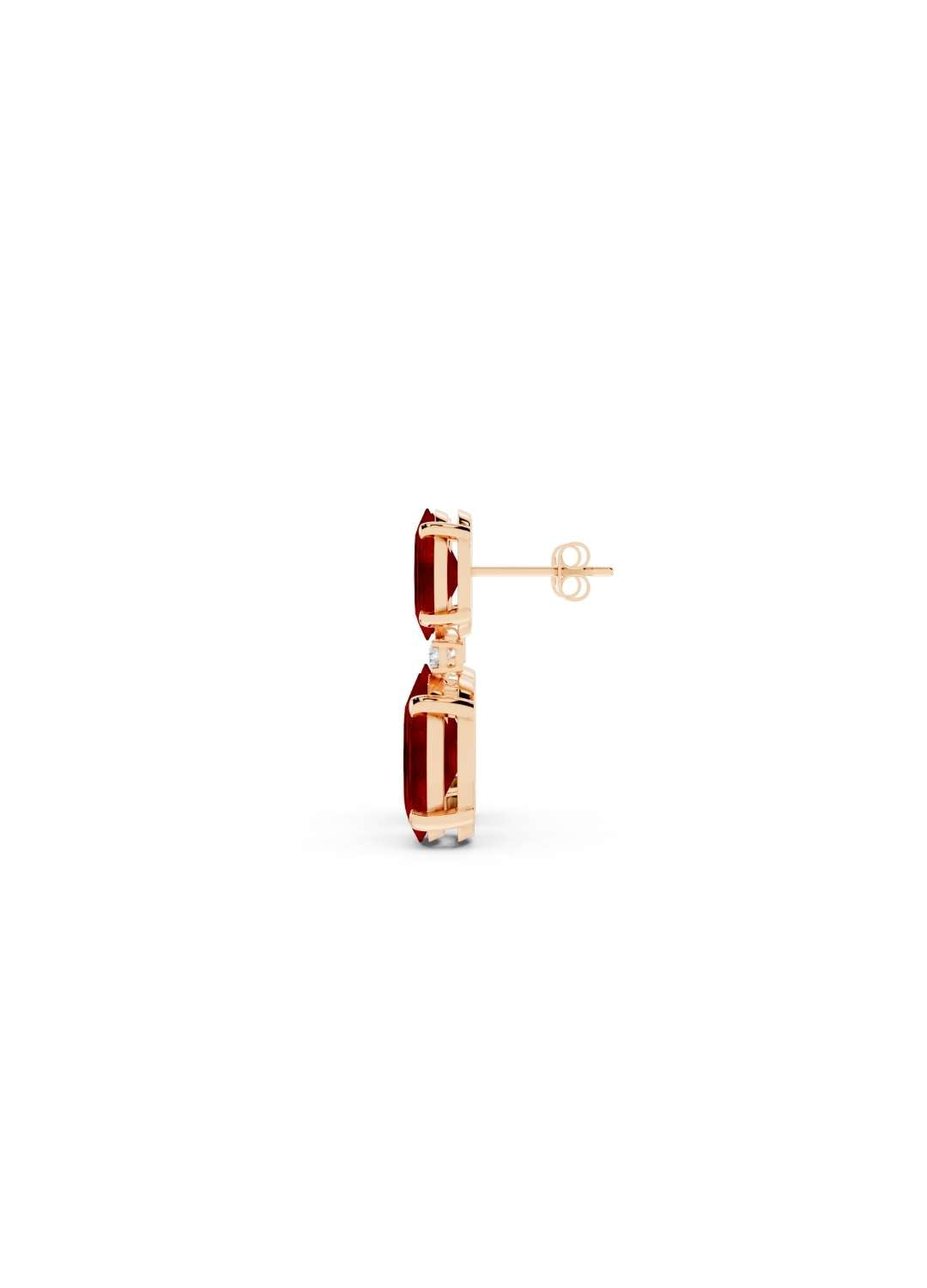 Ruby & Diamond Duo Oval Earrings - Image 10