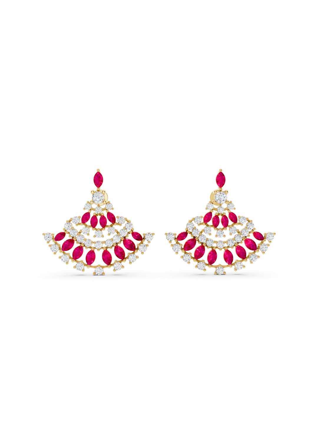 Ruby and Diamond Ethnic Earrings Image 1