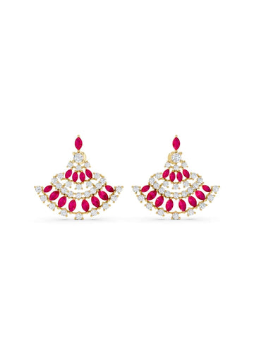 Ruby and Diamond Ethnic Earrings Image 1