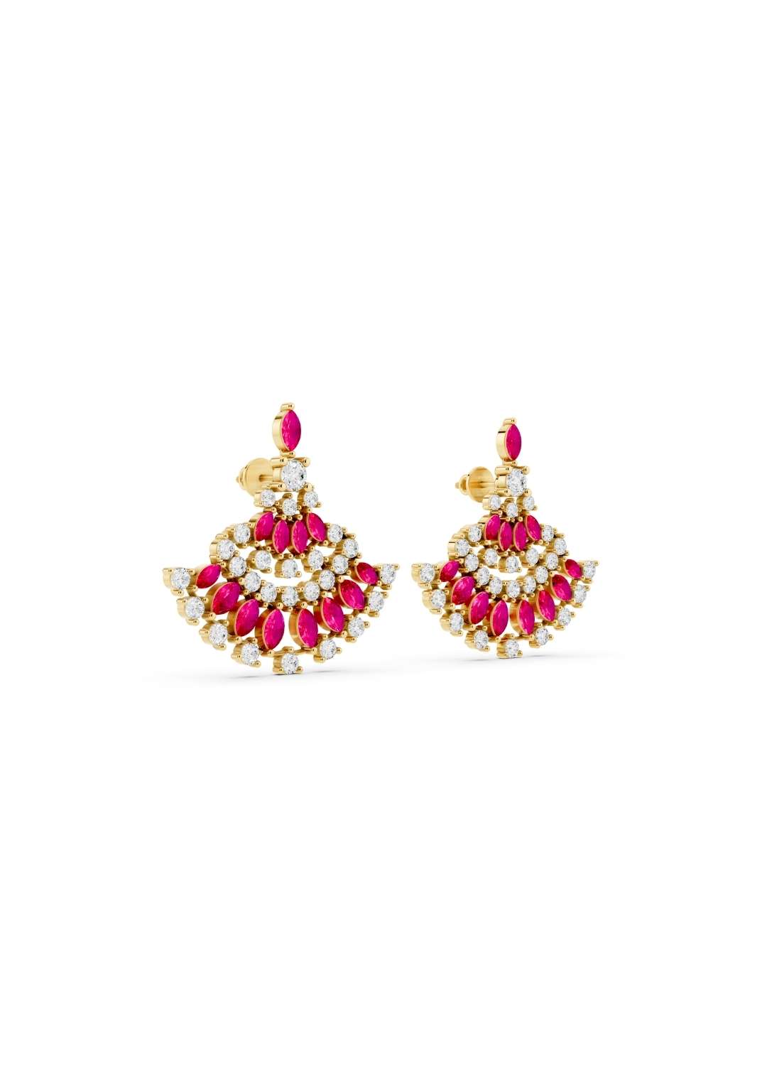 Ruby and Diamond Ethnic Earrings Image 4