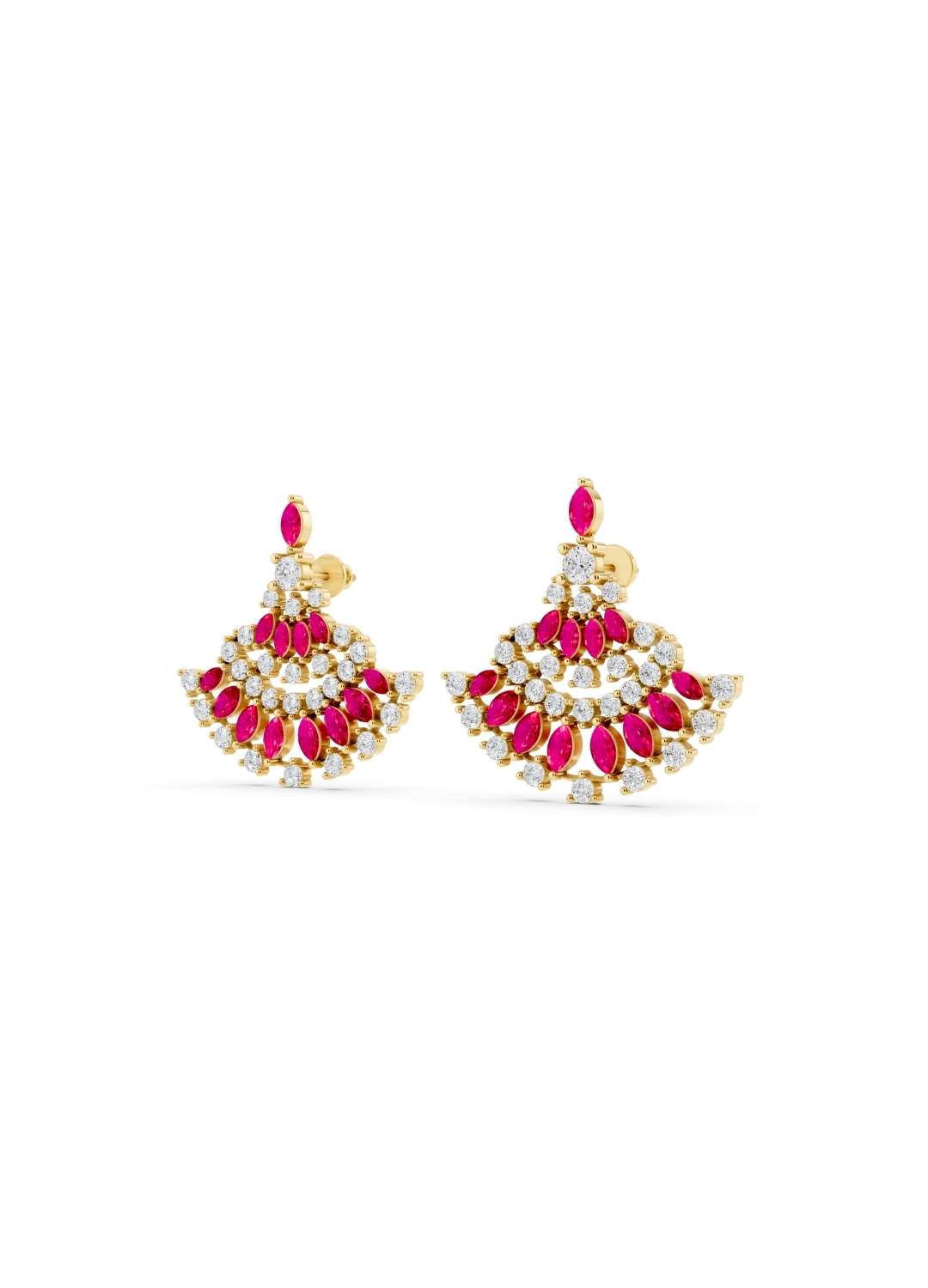 Ruby and Diamond Ethnic Earrings Image 1