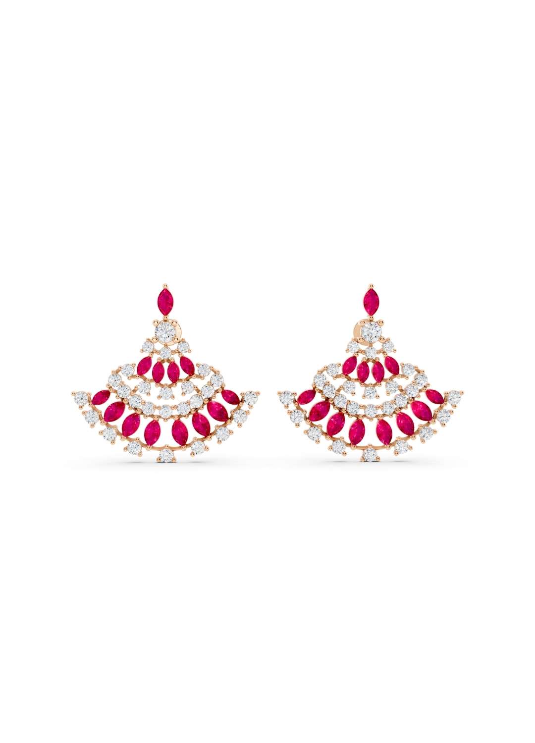Ruby and Diamond Ethnic Earrings Image 6