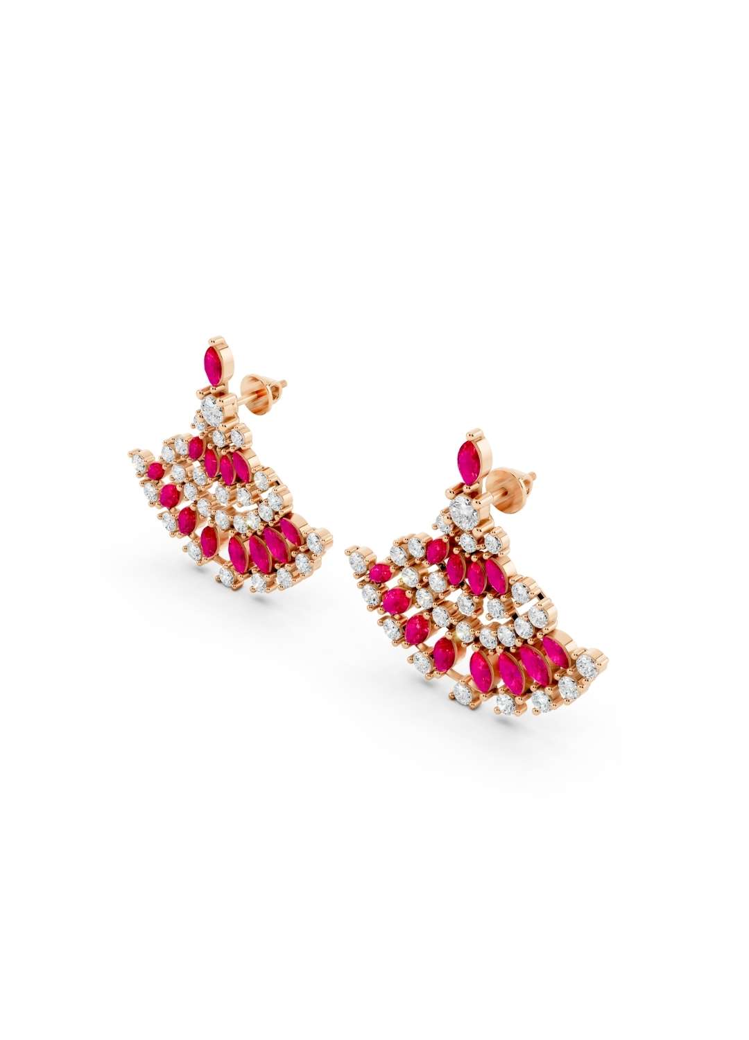 Ruby and Diamond Ethnic Earrings Image 8