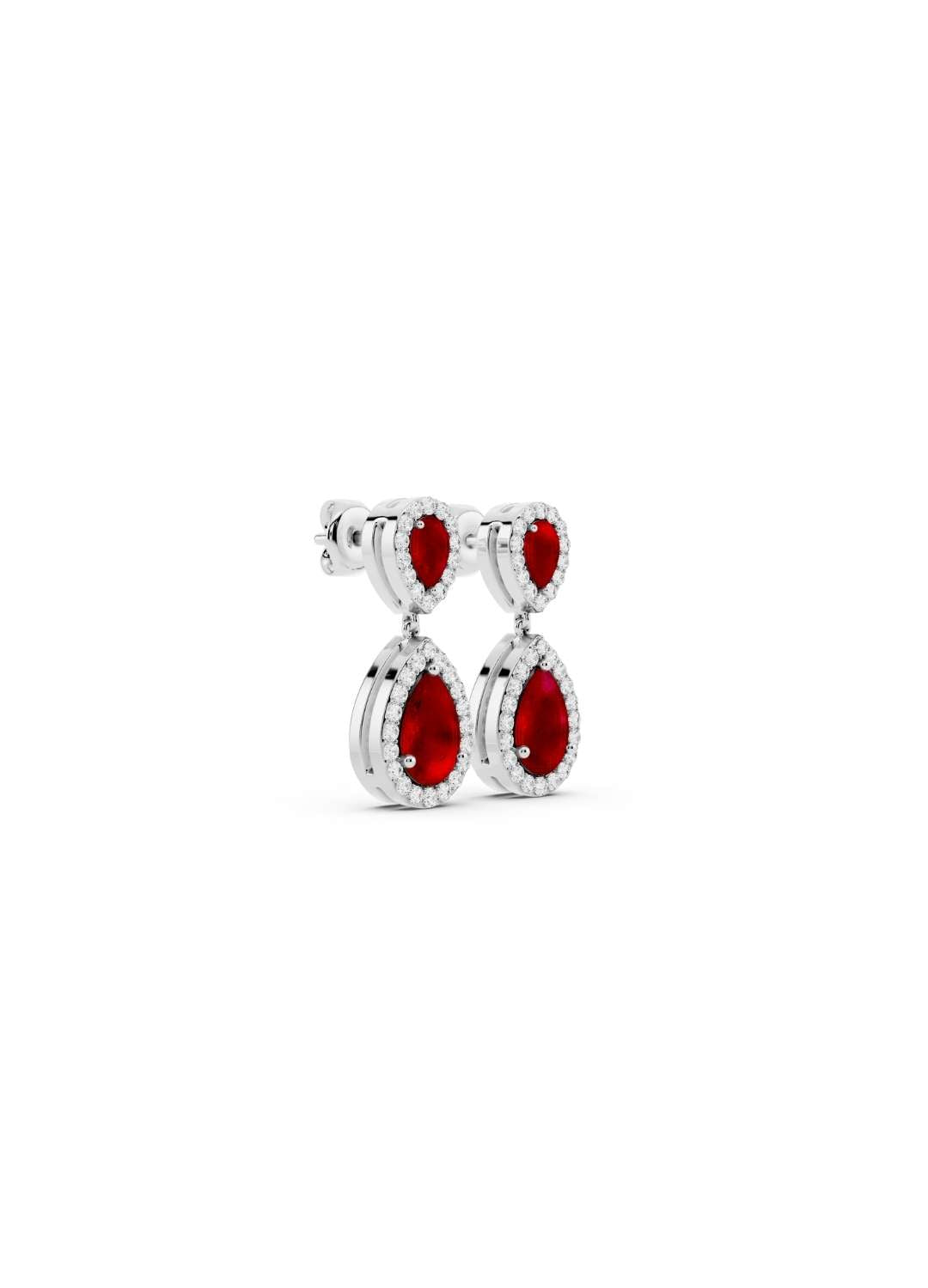 Ruby & Diamond Teardrop Earrings Image 10