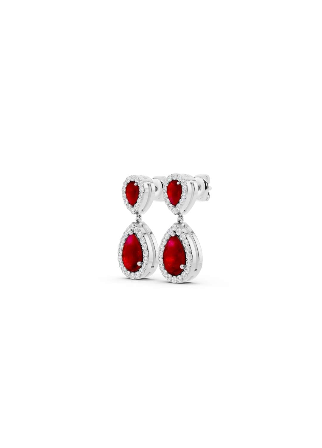 Ruby & Diamond Teardrop Earrings Image 12