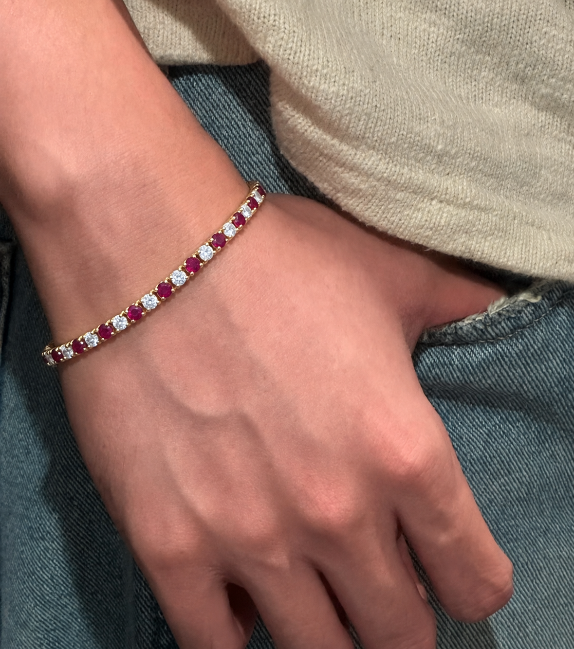 Ruby & Diamond Tennis Bracelet