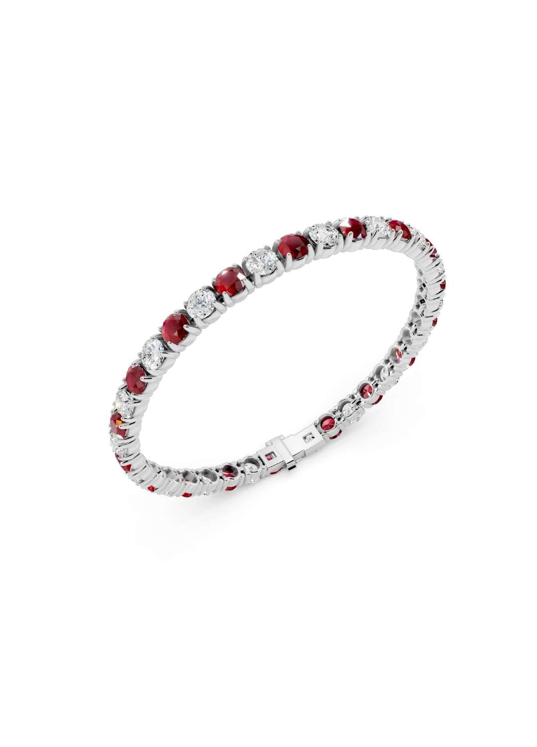 Ruby and Diamond Tennis Bracelet Image 12