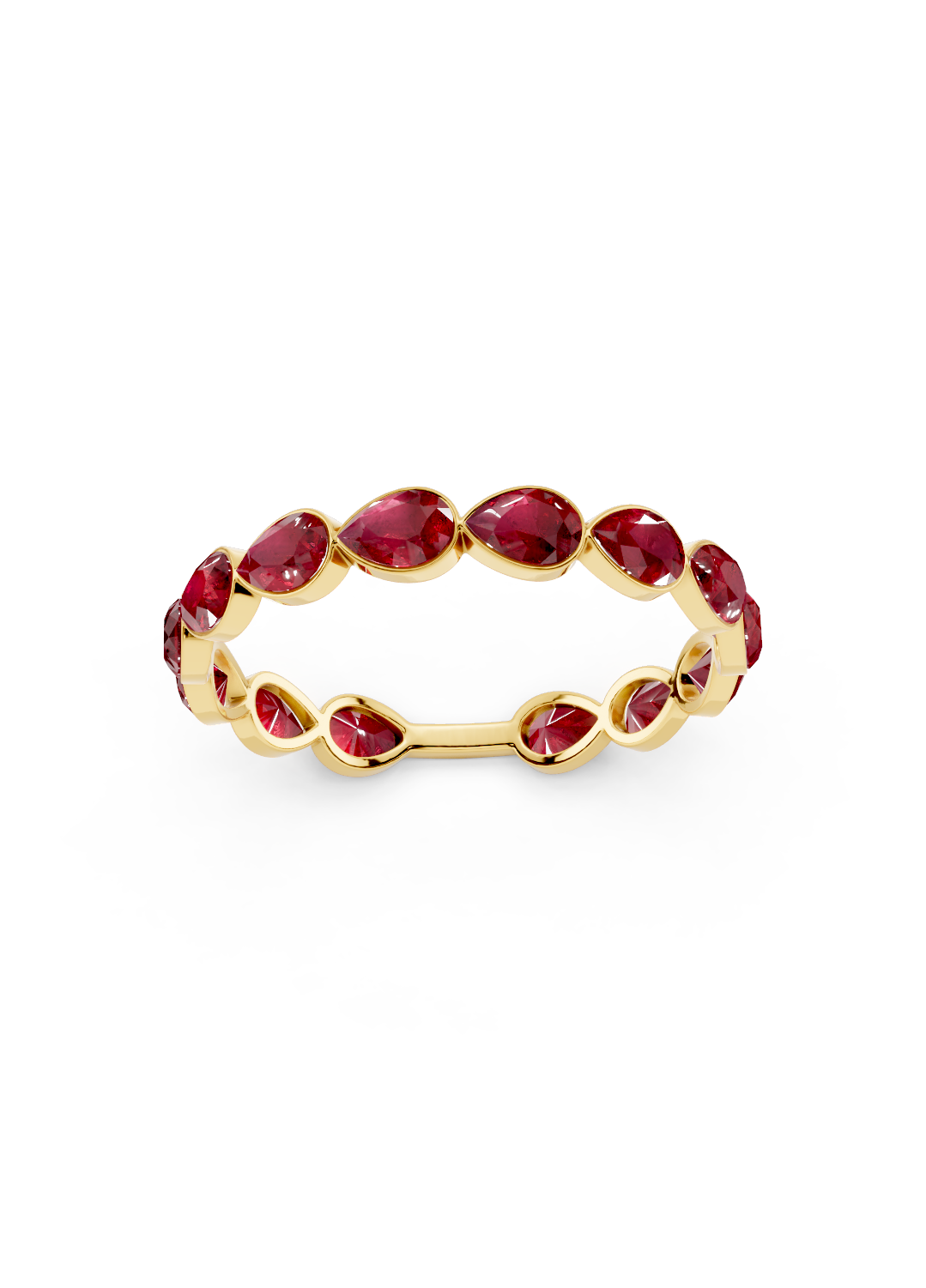 Ruby Pear Graduated Ring