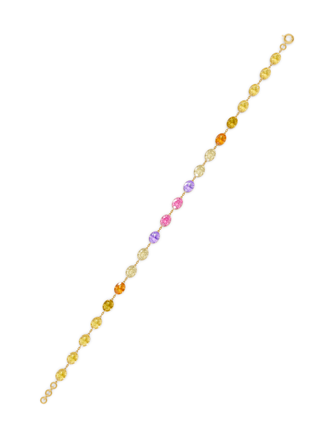 Multi-Color Sapphire Bezel-Set Bracelet