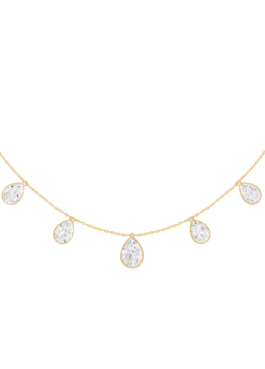 Diamond Drop Bezel-Set Necklace
