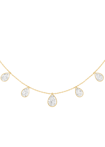Diamond Drop Bezel-Set Necklace