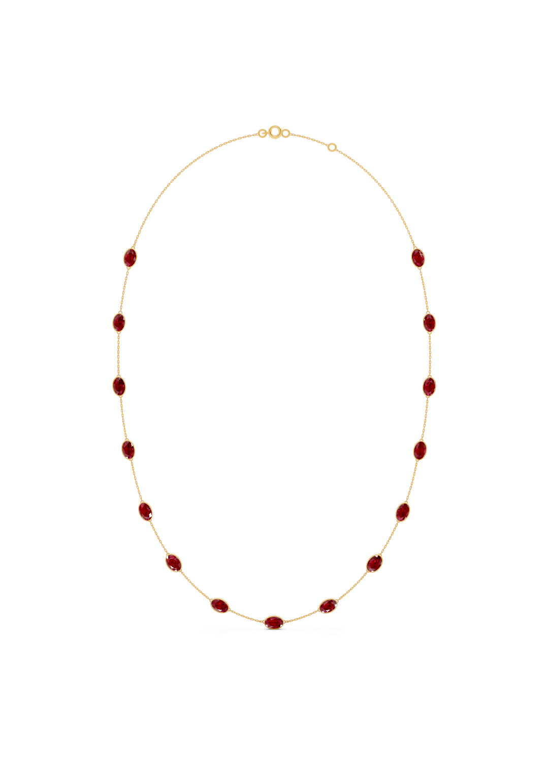 Ruby Bezel-Set Necklace