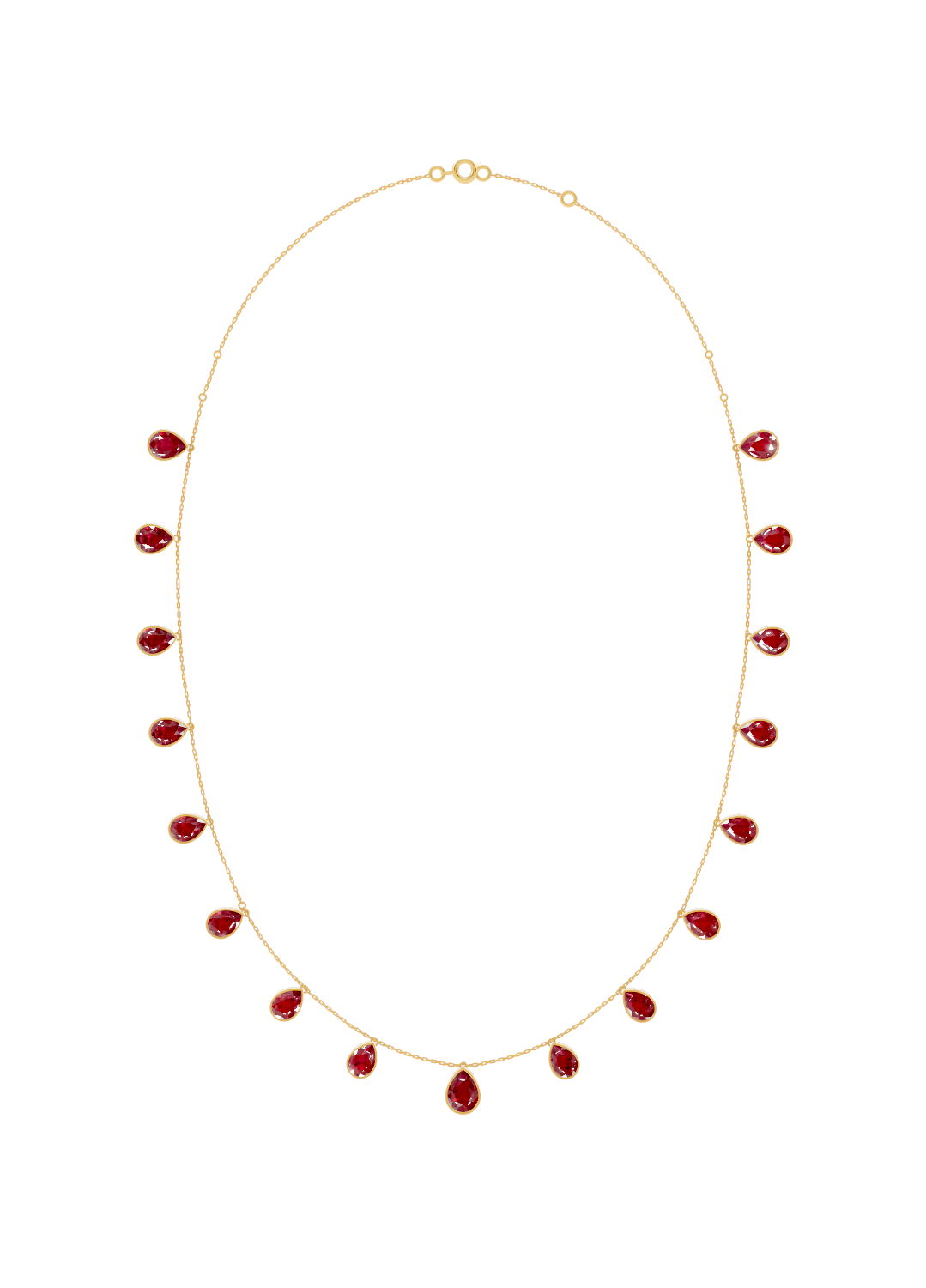 Ruby Drop Bezel-Set Necklace