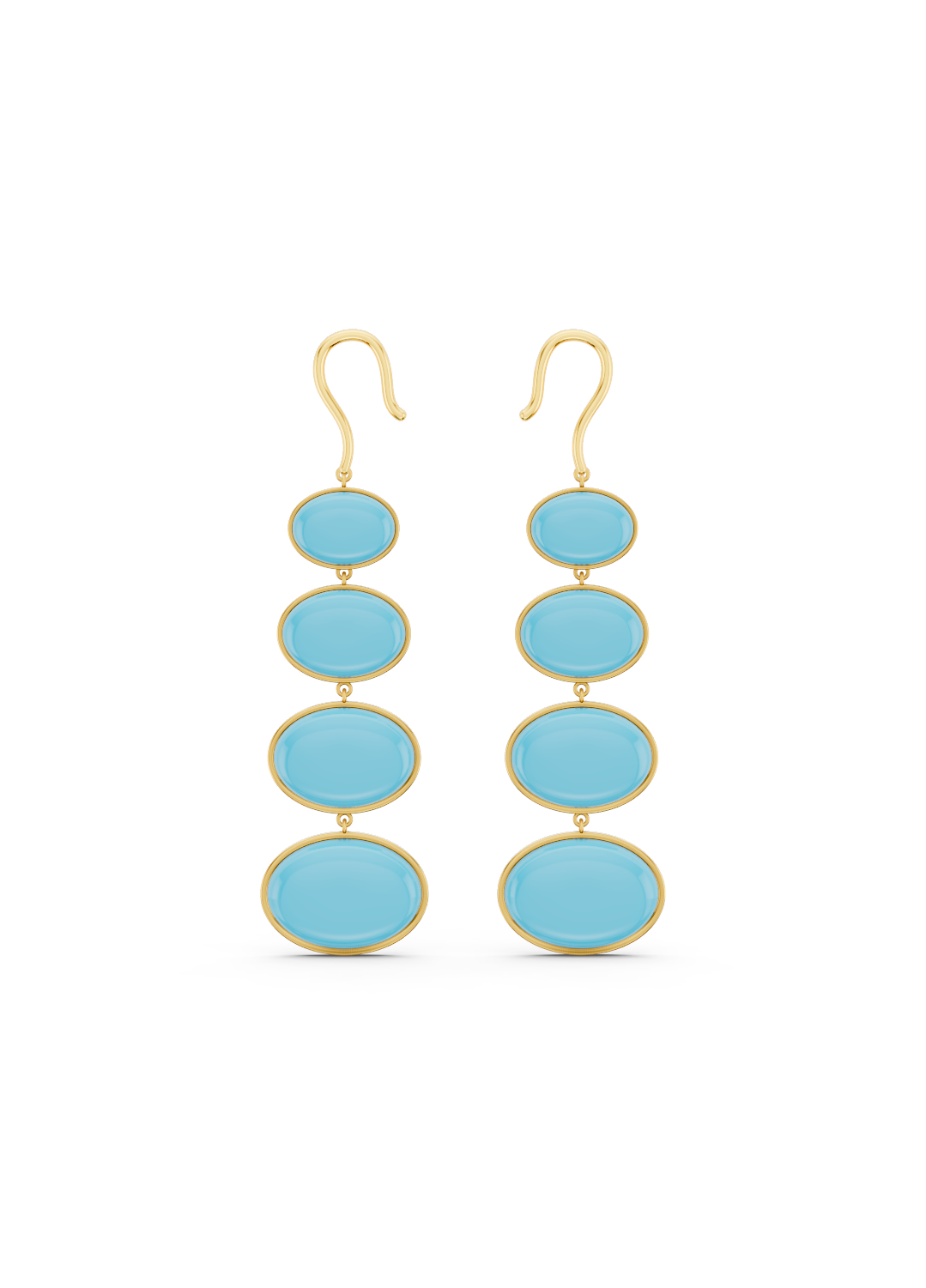 Quadruple Turquoise Drop Earrings