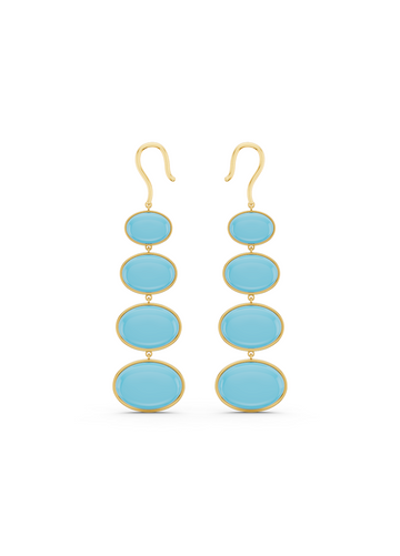 Quadruple Turquoise Drop Earrings