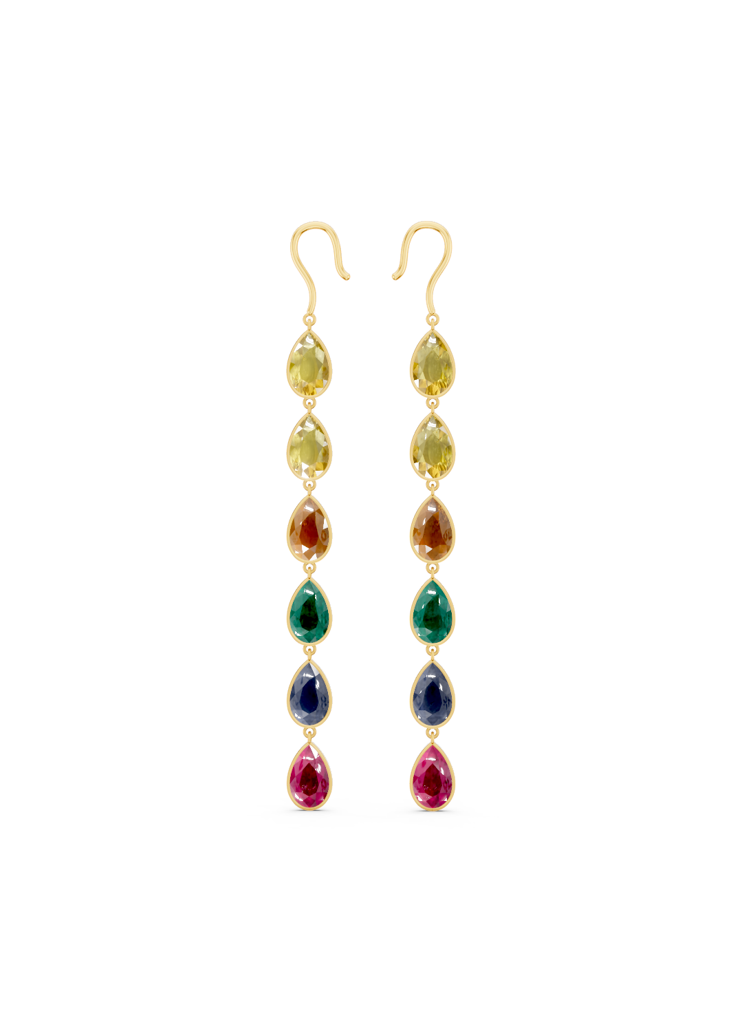 Rainbow Sapphire Drop Earrings