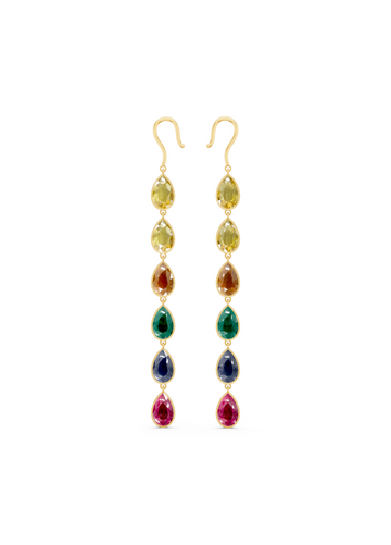 Rainbow Sapphire Drop Earrings