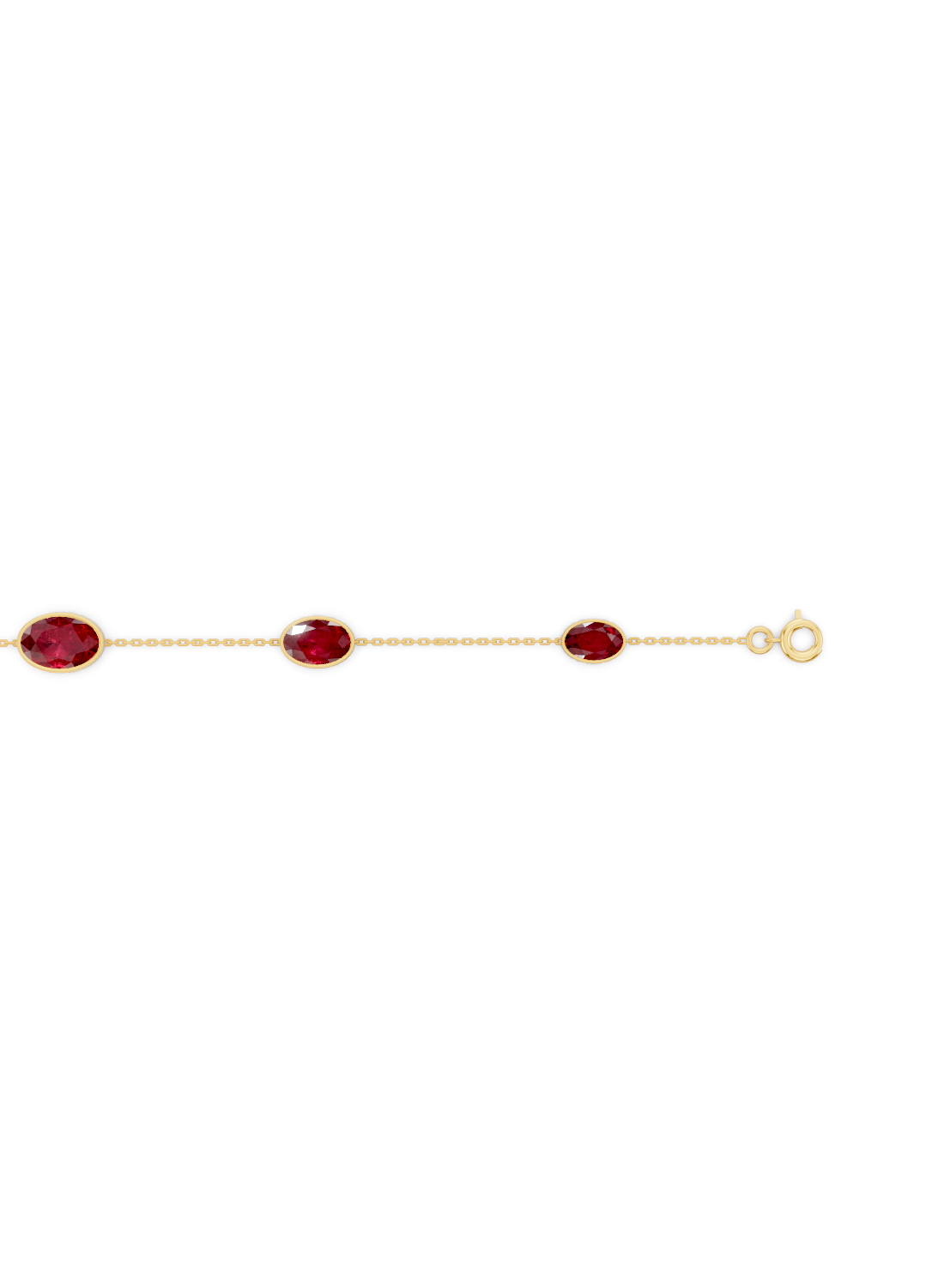 Crimson Ruby Solitaire Strand Bracelet
