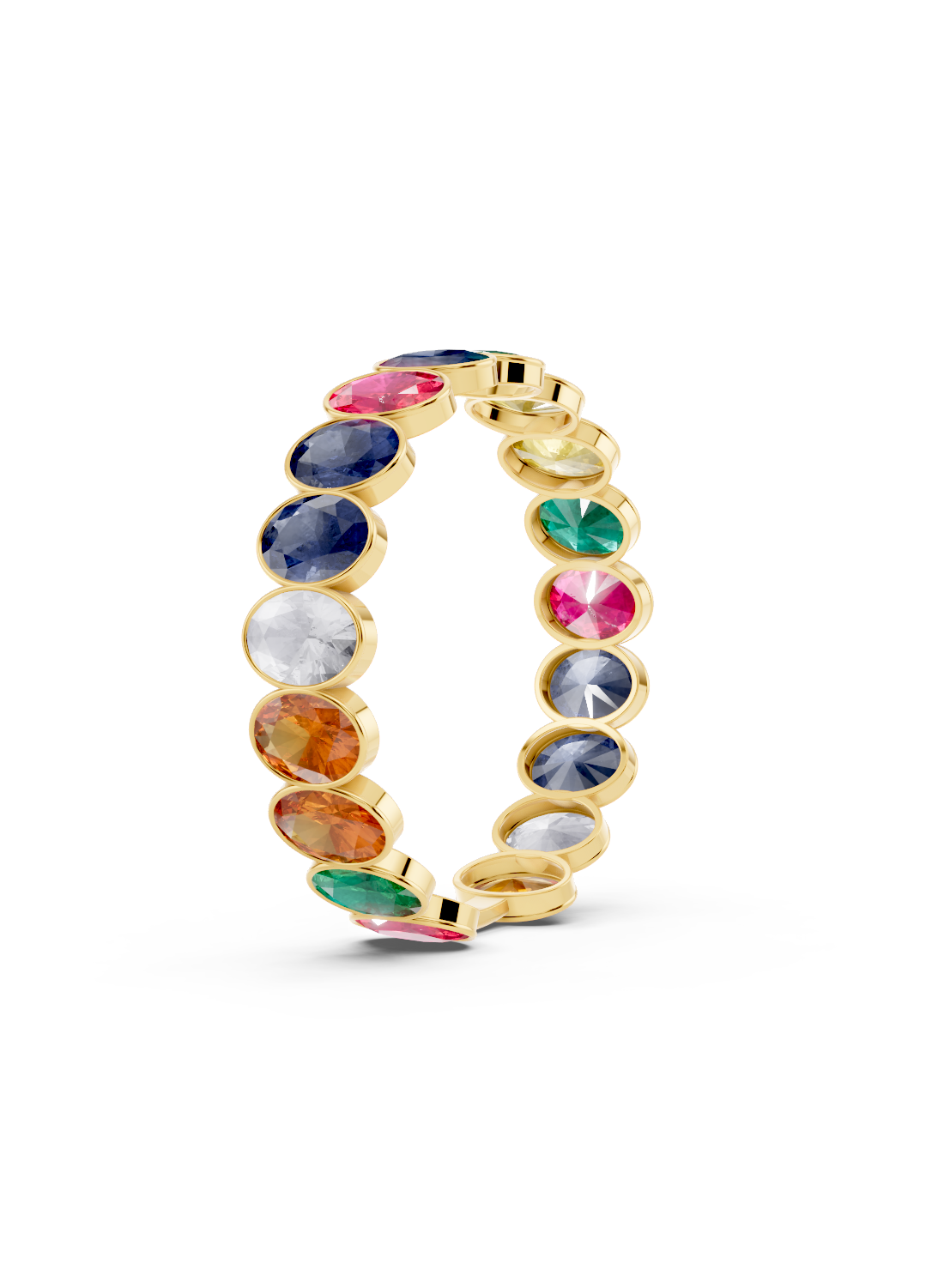 Rainbow Sapphire Full Eternity Ring