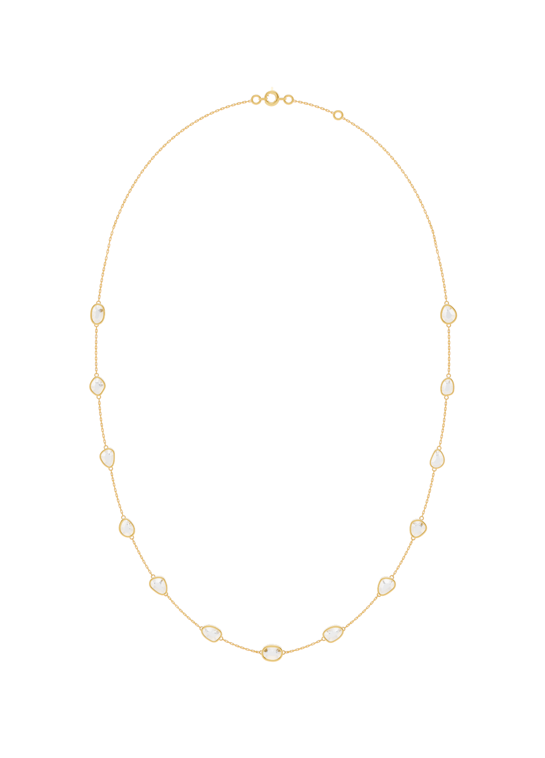Opal Bezel-Set Gold Necklace