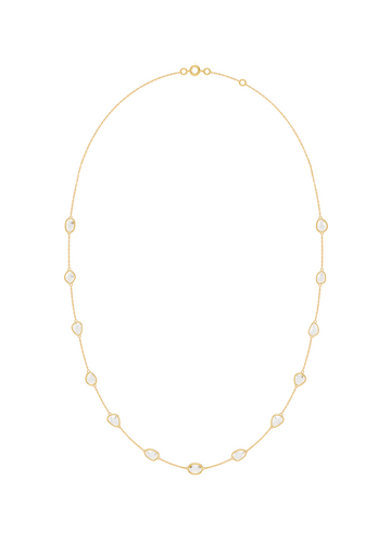 Opal Bezel-Set Gold Necklace