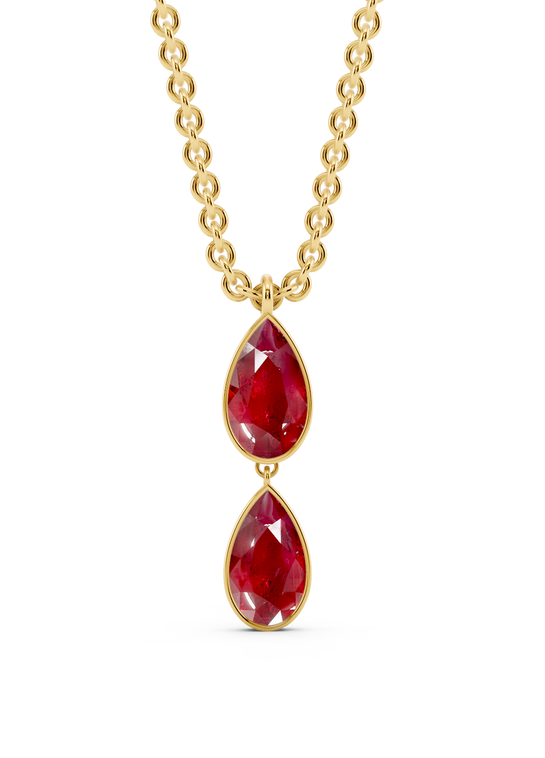 Double Ruby Drop Pendant