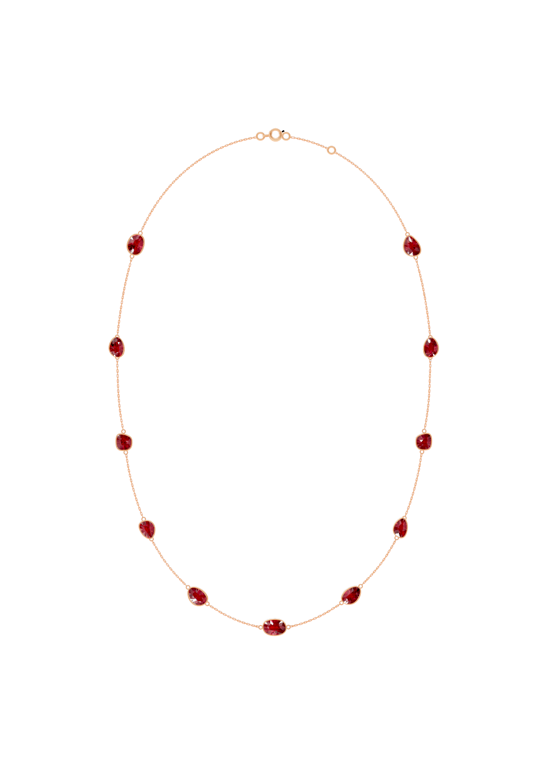Cushion-Cut Ruby Bezel Necklace
