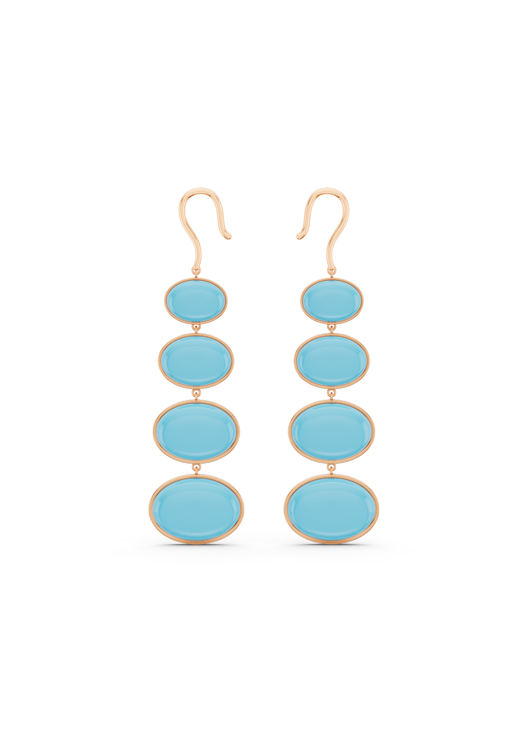 Quadruple Turquoise Drop Earrings