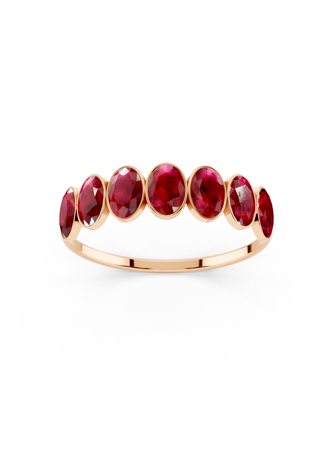 Ruby Oval Half Ring