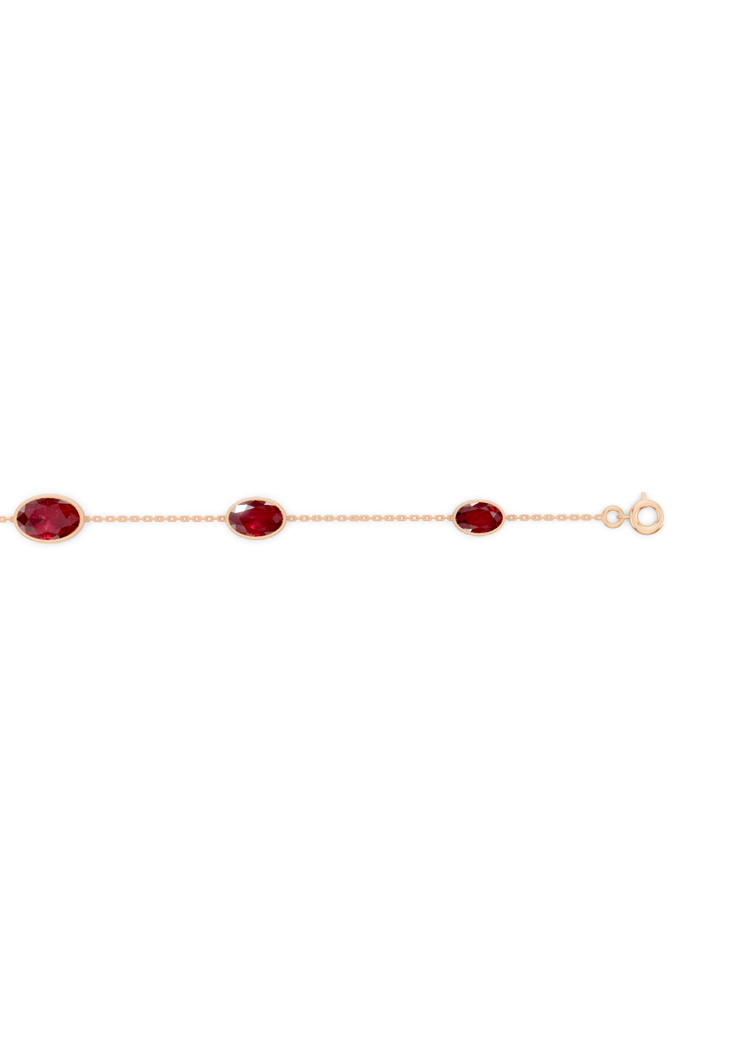 Crimson Ruby Solitaire Strand Bracelet