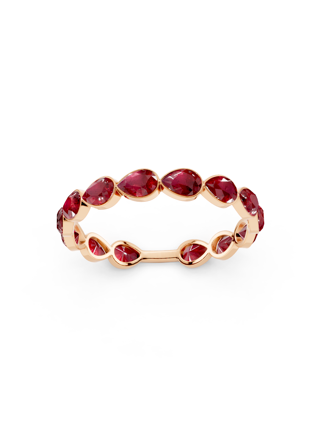 Ruby Pear Graduated Ring