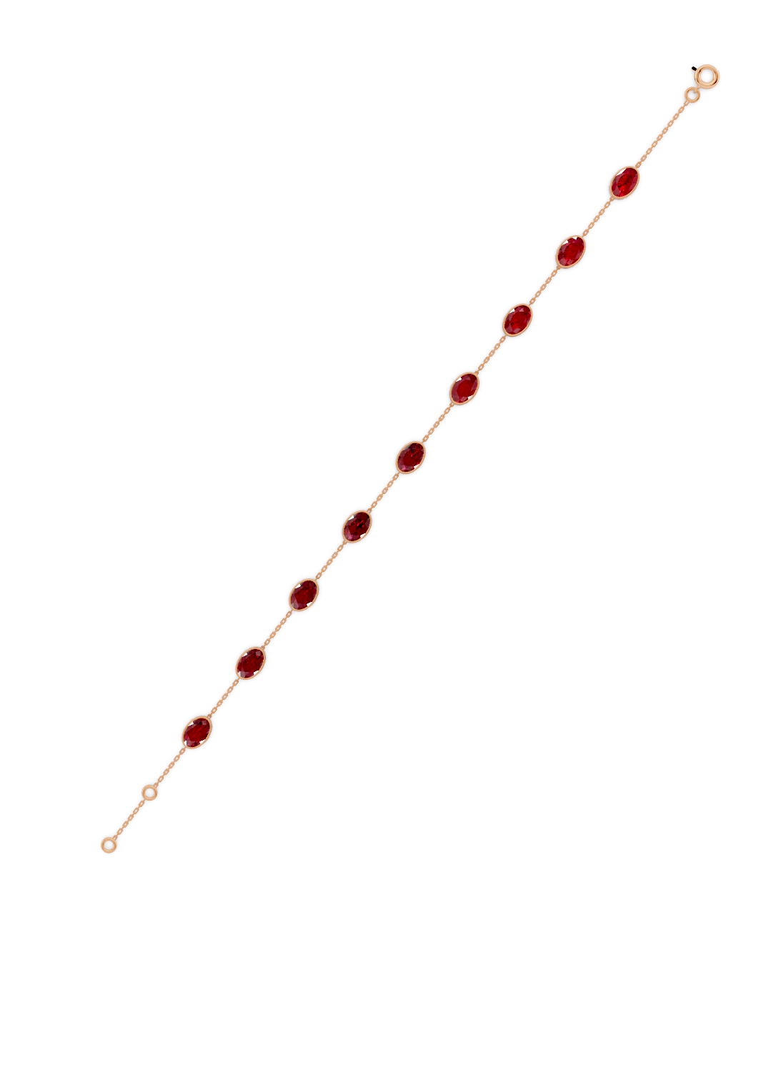 Ruby Solitaire Strand Bracelet