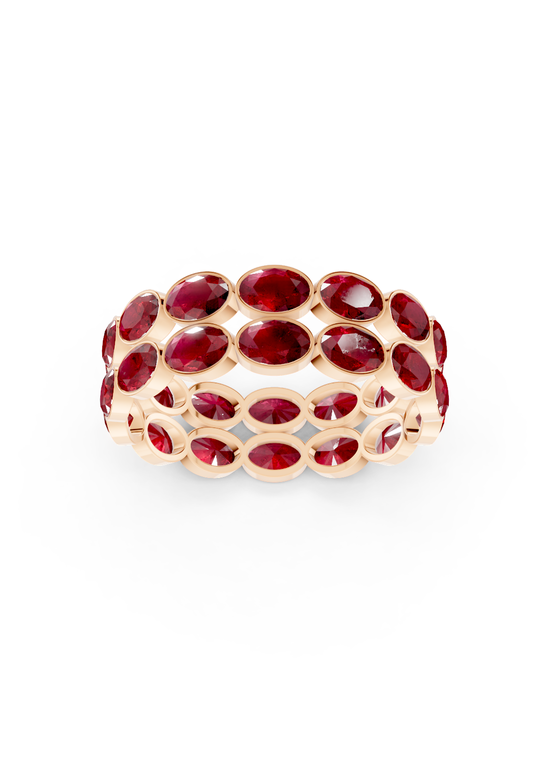 Ruby Oval Double-Row Eternity Ring