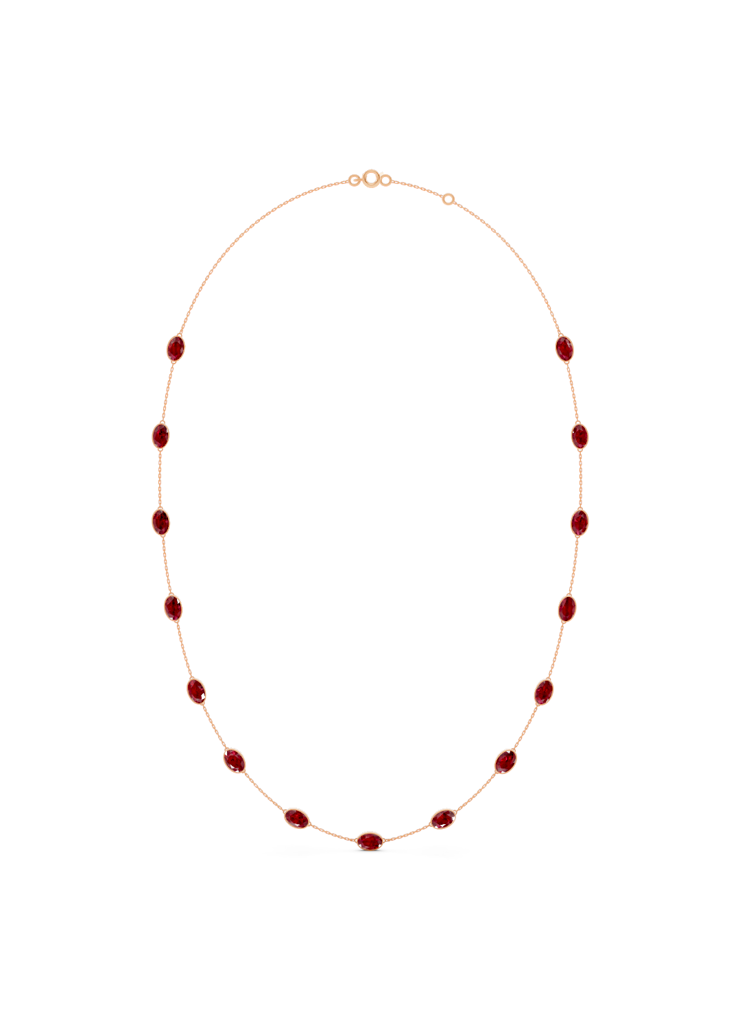 Ruby Bezel-Set Necklace