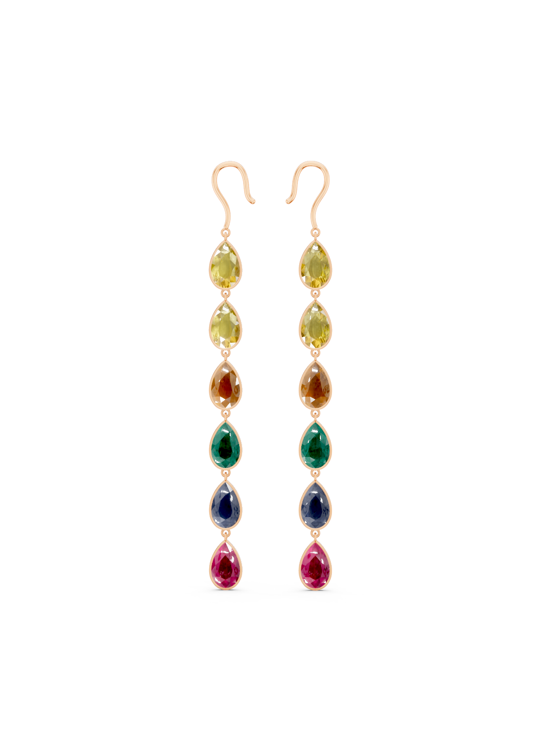 Rainbow Sapphire Drop Earrings