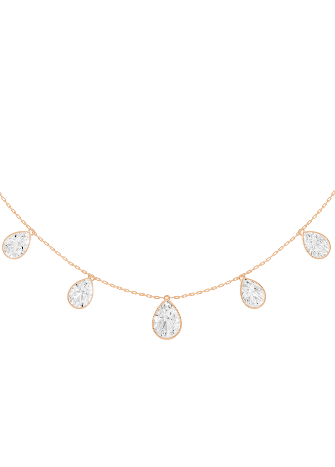 Diamond Drop Bezel-Set Necklace