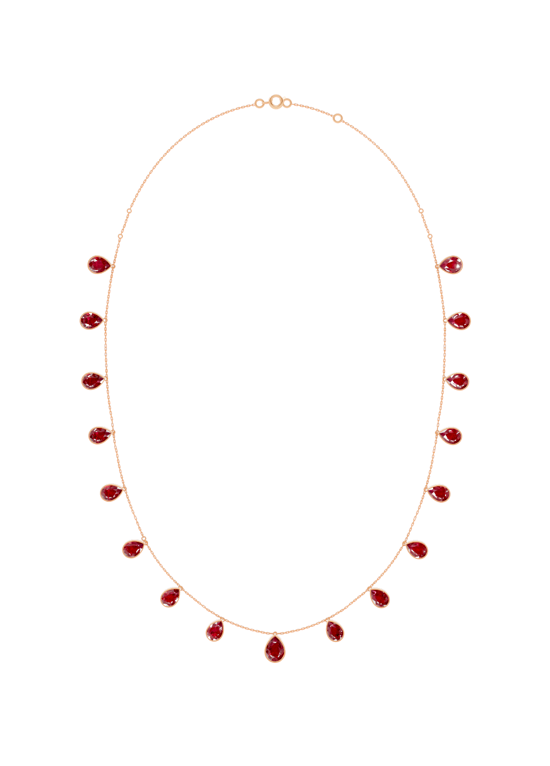 Ruby Drop Bezel-Set Necklace