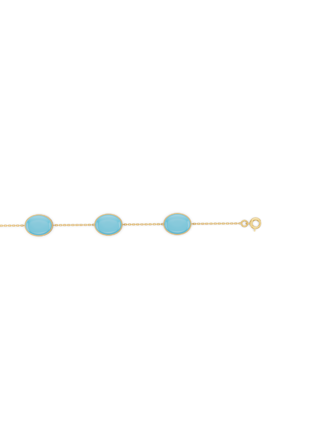 Blue Turquoise Solitaire Strand Bracelet