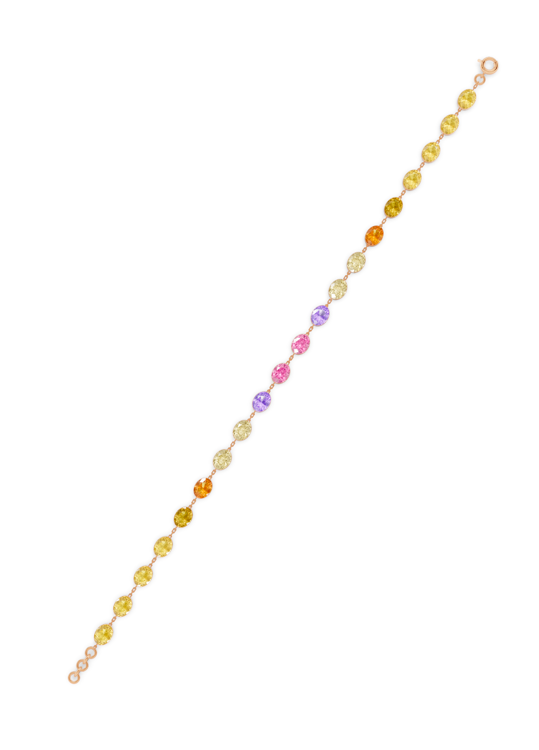 Multi-Color Sapphire Bezel-Set Bracelet