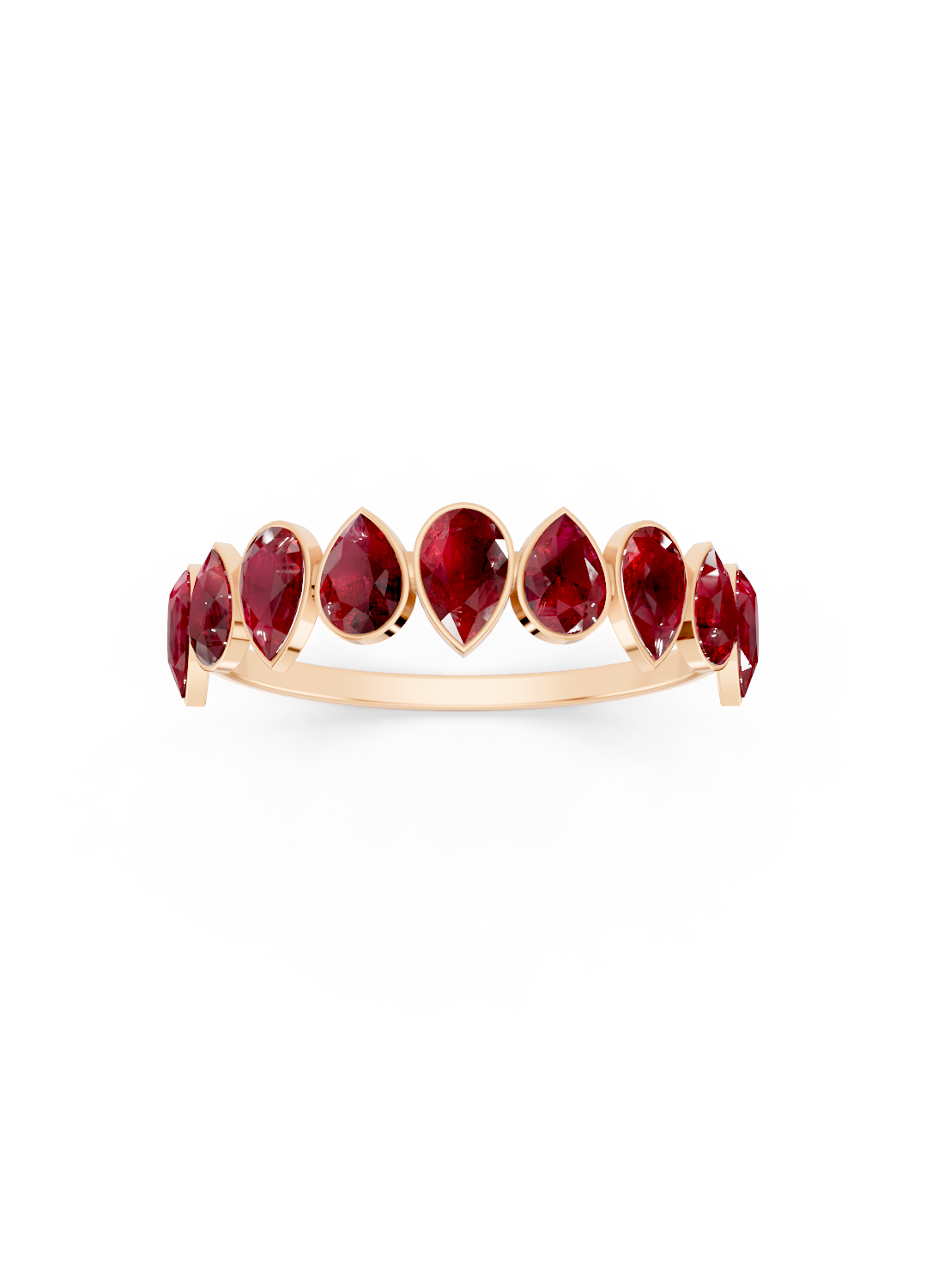 Ruby Alternating Pear Eternity Ring