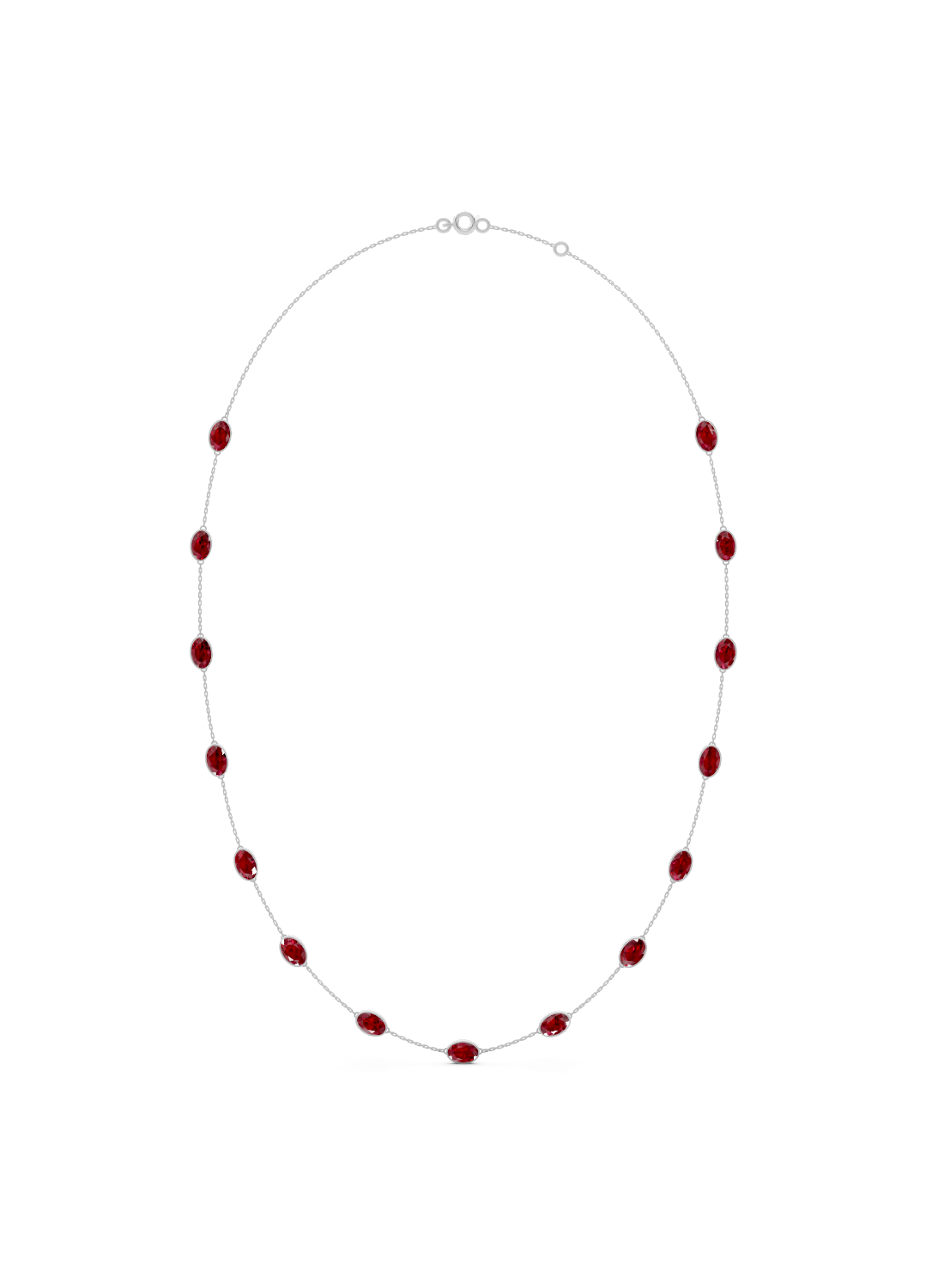 Ruby Bezel-Set Necklace
