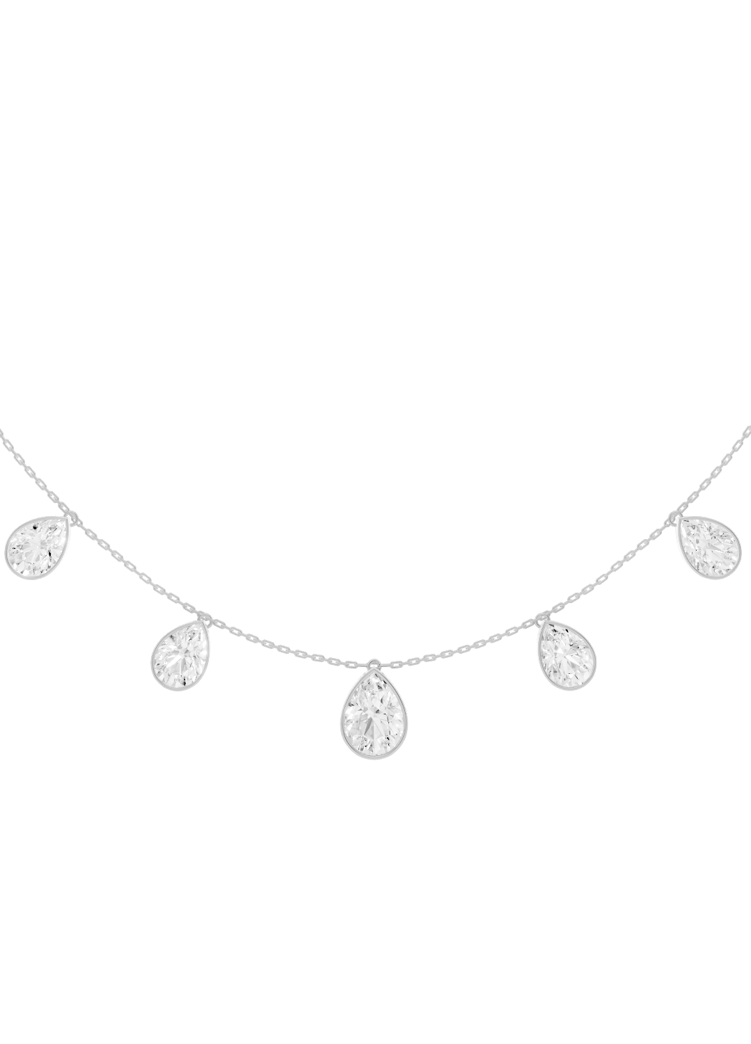 Diamond Drop Bezel-Set Necklace
