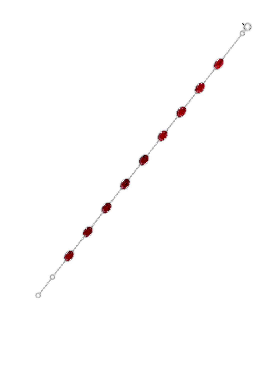 Ruby Solitaire Strand Bracelet