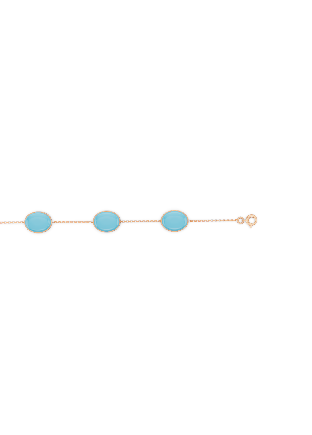 Blue Turquoise Solitaire Strand Bracelet